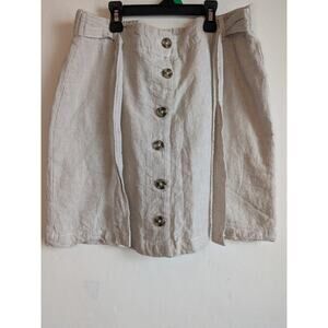 Dash Women's Skorts Linen/Rayon Cream/Khaki Stripes Blend Size Small EUC